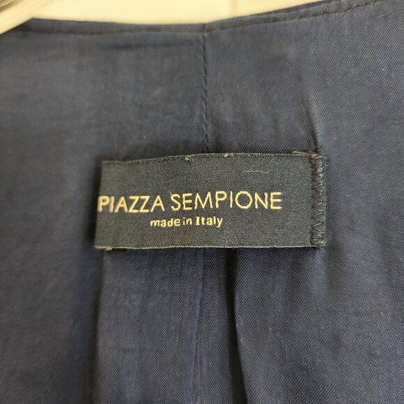 Navy Sheath Dress With V-Neckline by Plaza Sempione APPROX SIZE 8 SEE LISTING - Picture 11 of 14